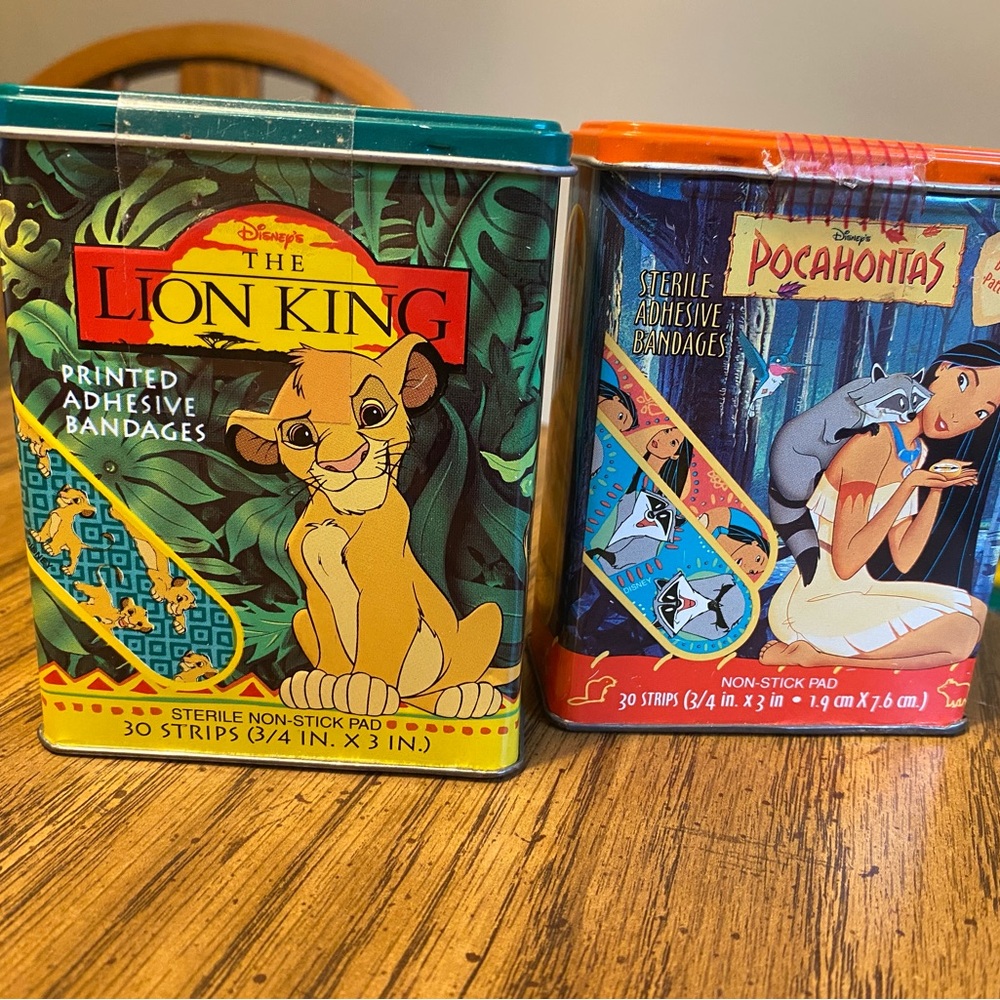 Vintage Disney Lion King and Pocahontas Bandaids